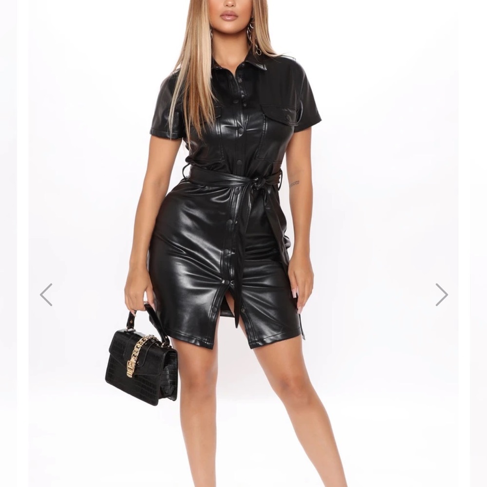 Brand new Faux leather mini dress